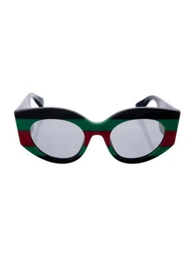 Pre-owned Gucci Interlocking G Logo Cat-eye Sunglasses In Black