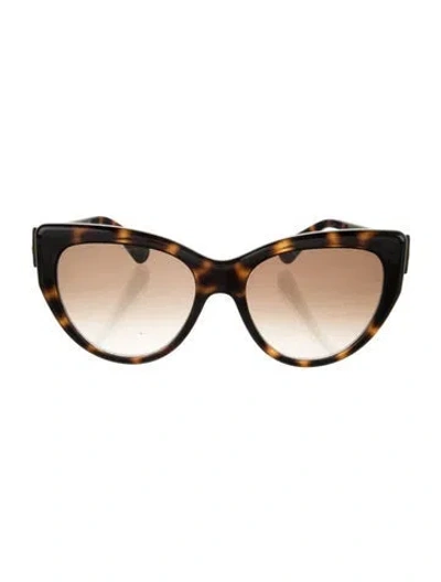 Pre-owned Gucci Interlocking G Logo Cat-eye Sunglasses In Brown