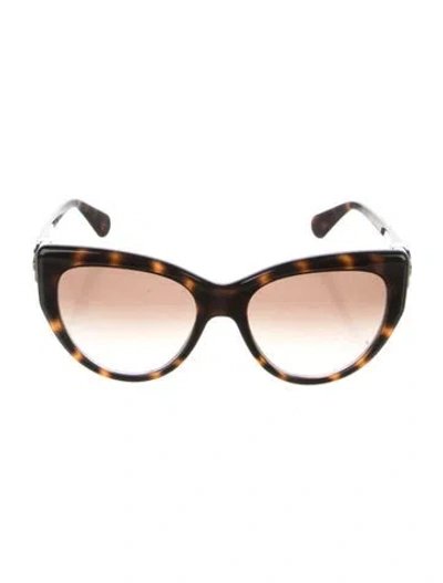 Pre-owned Gucci Interlocking G Logo Cat-eye Sunglasses In Brown