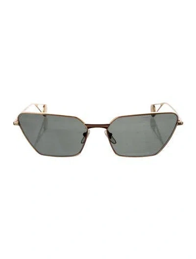 Pre-owned Gucci Interlocking G Logo Cat-eye Sunglasses In Gold