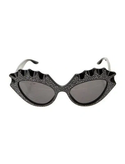 Pre-owned Gucci Interlocking G Logo Cat-eye Sunglasses W/ Tags In Black