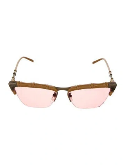 Pre-owned Gucci Interlocking G Logo Cat-eye Sunglasses In Yellow