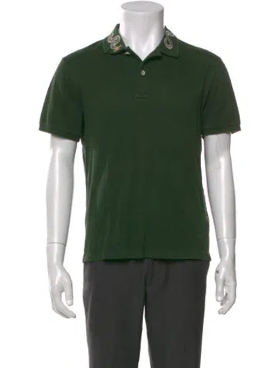 Pre-owned Gucci Interlocking G Logo Collar Polo Shirt In Green