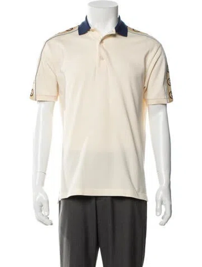 Pre-owned Gucci Interlocking G Logo Collar Polo Shirt In Neutral