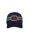 Gucci Interlocking G Logo Cotton Cap In Blue