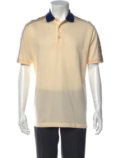 Pre-owned Gucci Interlocking G Logo Crew Neck Polo Shirt In Neutral
