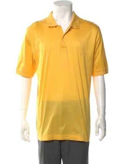 Pre-owned Gucci Interlocking G Logo Crew Neck Polo Shirt In Yellow