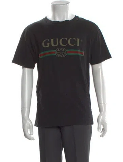 Pre-owned Gucci Interlocking G Logo Crew Neck T-shirt In Black
