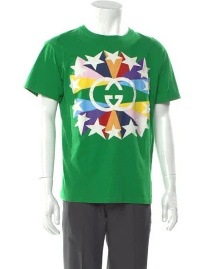 Pre-owned Gucci Interlocking G Logo Crew Neck T-shirt In Green