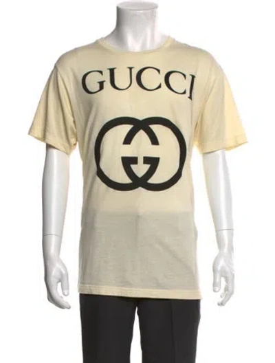 Pre-owned Gucci Interlocking G Logo Crew Neck T-shirt In Neutral