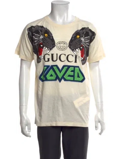 Pre-owned Gucci Interlocking G Logo Crew Neck T-shirt In Neutral