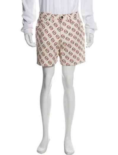Pre-owned Gucci Interlocking G Logo Denim Shorts In Neutral