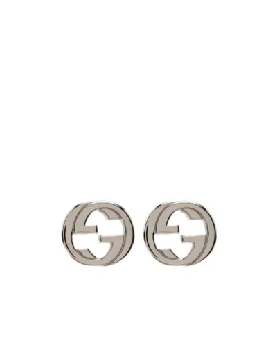 Gucci Interlocking G Logo Earrings In Metallic
