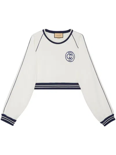 Gucci Cotton Jersey Sweatshirt With Embroidery In White