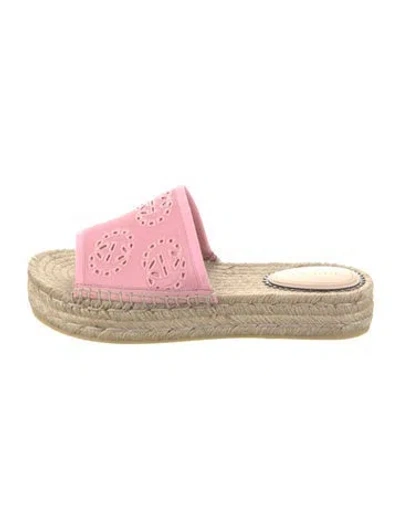 Pre-owned Gucci Interlocking G Logo Espadrilles In Pink