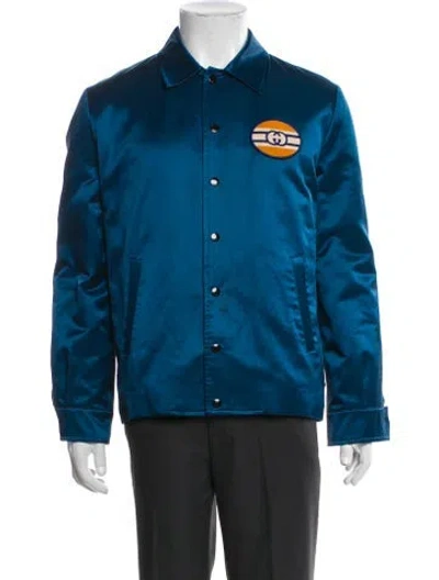 Pre-owned Gucci Interlocking G Logo Jacket In Blue