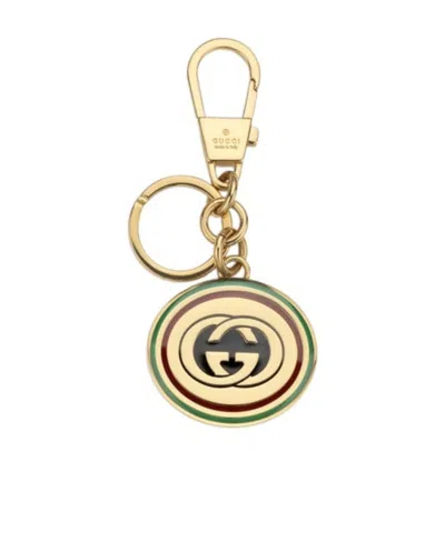 Gucci Interlocking G Logo Keyring In Nude