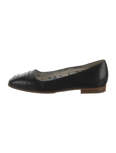 Pre-owned Gucci Interlocking G Logo Leather Ballet Flats In Blue
