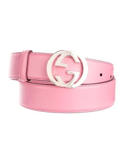 Pre-owned Gucci Interlocking G Logo Leather Belt In Multi