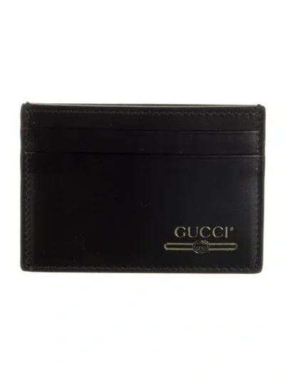 Pre-owned Gucci Interlocking G Logo Leather Bifold Wallet In Black