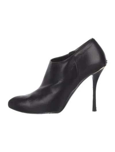 Pre-owned Gucci Interlocking G Logo Leather Boots In Black