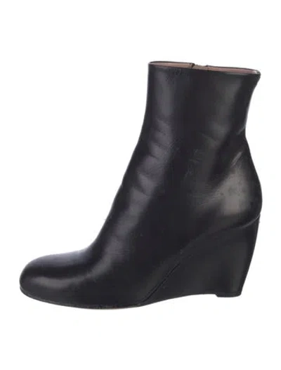 Pre-owned Gucci Interlocking G Logo Leather Boots In Black
