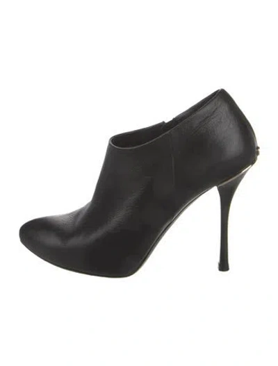 Pre-owned Gucci Interlocking G Logo Leather Boots In Black