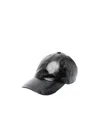 Gucci Interlocking G-logo Leather Cap In Black
