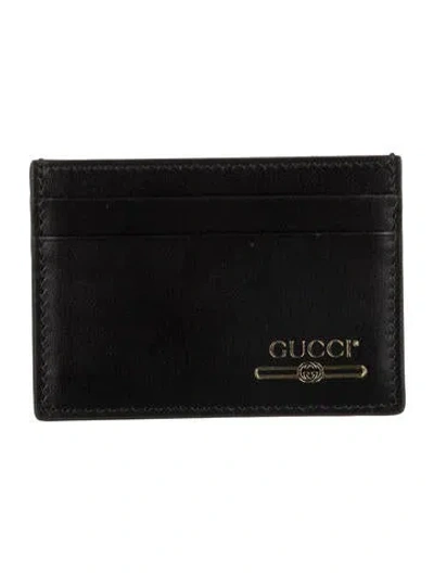 Pre-owned Gucci Interlocking G Logo Leather Card Holder In Multi