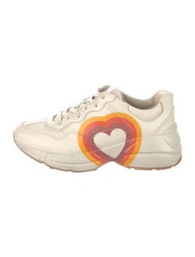 Pre-owned Gucci Interlocking G Logo Leather Chunky Sneakers In Neutral