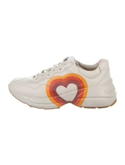 Pre-owned Gucci Interlocking G Logo Leather Chunky Sneakers In Neutral