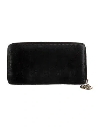 Pre-owned Gucci Interlocking G Logo Leather Continental Wallet In Brown