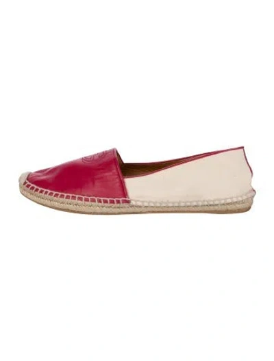 Pre-owned Gucci Interlocking G Logo Leather Espadrilles In Burgundy