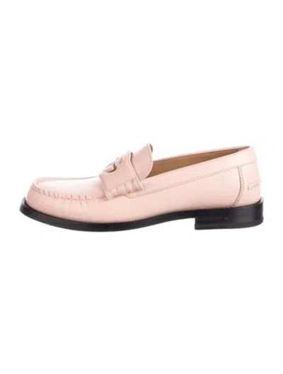 Pre-owned Gucci Interlocking G Logo Leather Loafers W/ Tags In Pink