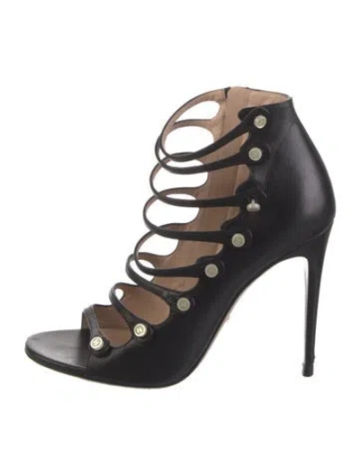 Pre-owned Gucci Interlocking G Logo Leather Pumps In Black