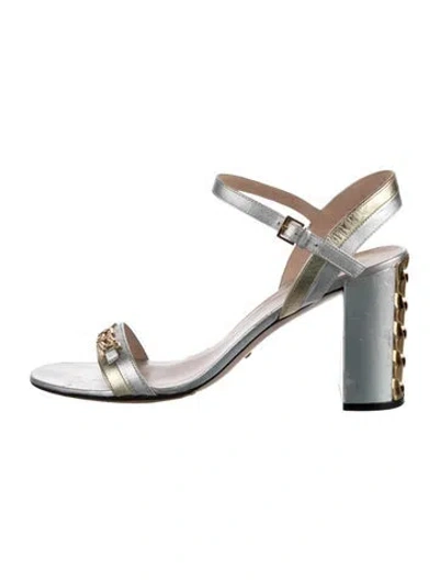 Pre-owned Gucci Interlocking G Logo Leather Sandals