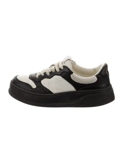 Pre-owned Gucci Interlocking G Logo Leather Sneakers