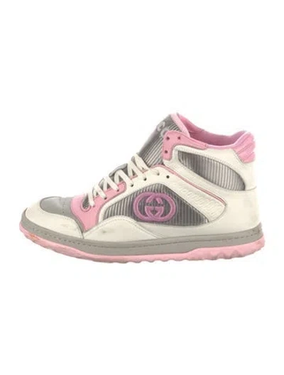 Pre-owned Gucci Interlocking G Logo Leather Sneakers In Multi