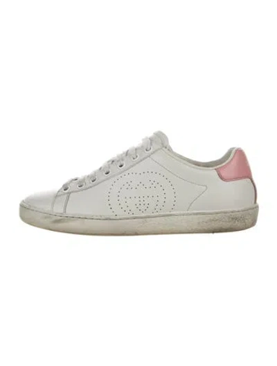 Pre-owned Gucci Interlocking G Logo Leather Sneakers In Multi
