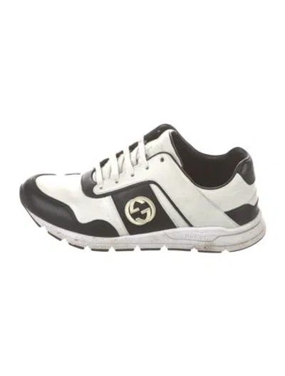 Pre-owned Gucci Interlocking G Logo Leather Sneakers In Multi