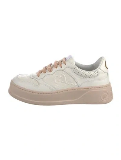 Pre-owned Gucci Interlocking G Logo Leather Sneakers In Multi