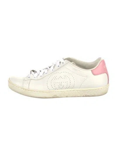 Pre-owned Gucci Interlocking G Logo Leather Sneakers In Multi