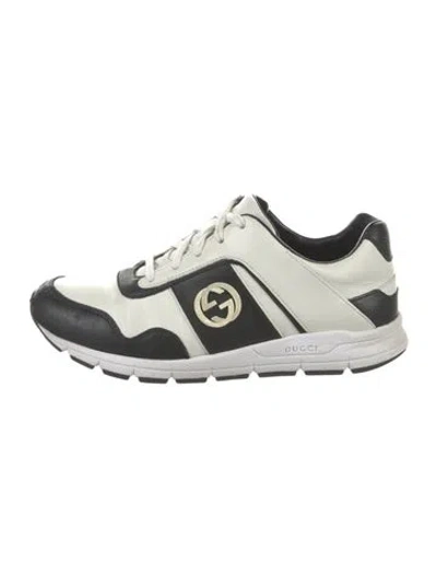 Pre-owned Gucci Interlocking G Logo Leather Sneakers In Multi