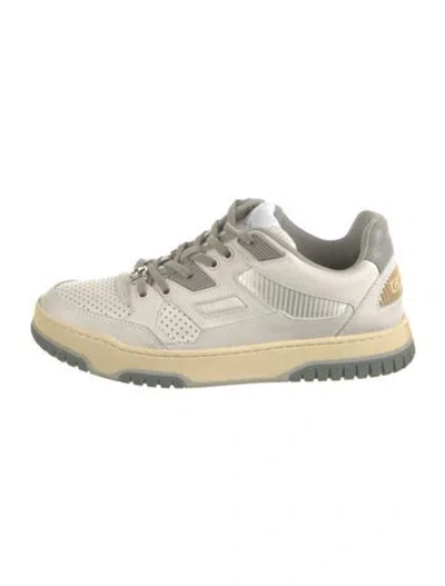 Pre-owned Gucci Interlocking G Logo Leather Sneakers In Neutral