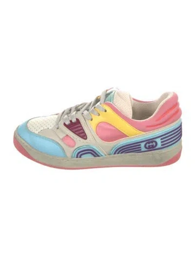 Pre-owned Gucci Interlocking G Logo Leather Sneakers In Pink
