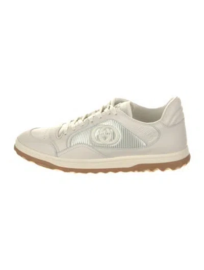 Pre-owned Gucci Interlocking G Logo Leather Sneakers W/ Tags In Neutral