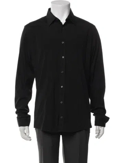 Pre-owned Gucci Interlocking G Logo Long Sleeve Dress Shirt In Black