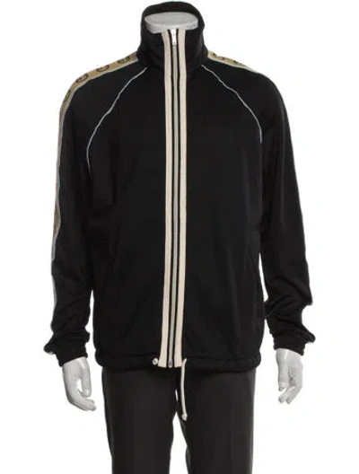 Pre-owned Gucci Interlocking G Logo Mock Neck Cardigan In Black