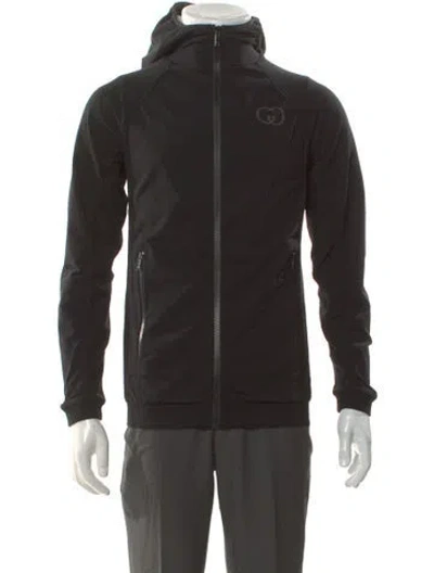 Pre-owned Gucci Interlocking G Logo Mock Neck Hoodie W/ Tags In Black