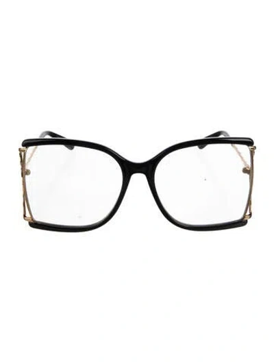 Pre-owned Gucci Interlocking G Logo Oversize Eyeglasses In Black
